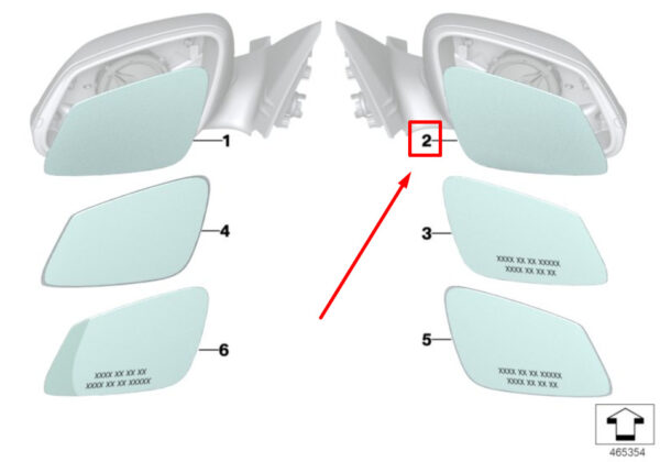 51167441034 - NEW BMW BMW I3 I3S M2 M2 MIRROR GLASS HEATED WIDE ANGLE RIGHT 51167441034
