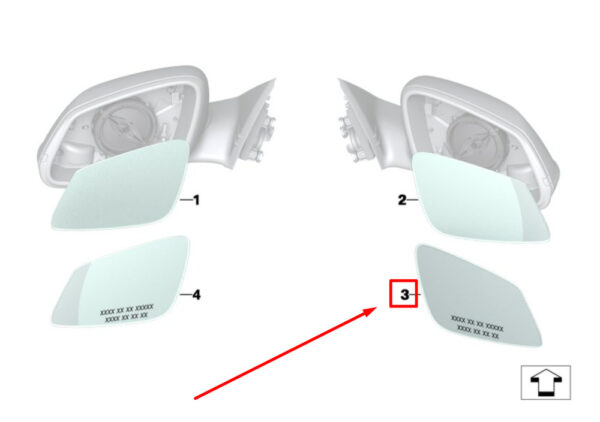 51167441036 - NEW BMW 3 F30 FRONT RIGHT DOOR MIRROR GLASS 51167441036 7441036 GENUINE