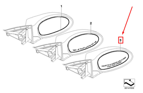51168041954 - BMW 1 Coupe E82 Front Right Door Mirror Glass 51168041954 8041954 NEW GENUINE
