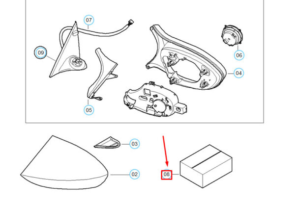 51168044793 - NEW BMW M3 E90 FRONT EXTERIOR MIRROR RETAINING ELEMENTS SET 51168044793
