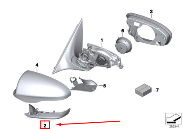 51168050478 - NEW BMW 6 GRAN COUPE F06 FRONT RIGHT MIRROR COVER 8050478 51168050478