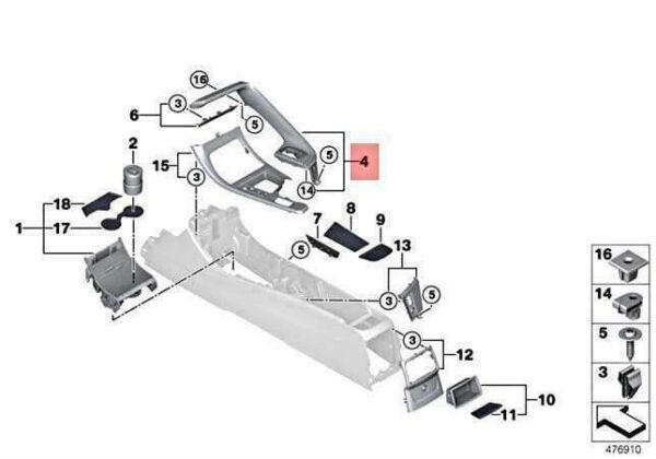 51168065050 - OEM BMW X1 F39 F48 X1 16D 18D 18DX 18I 20D 20DX CLASP WITH SEAM 51168065050 NEW