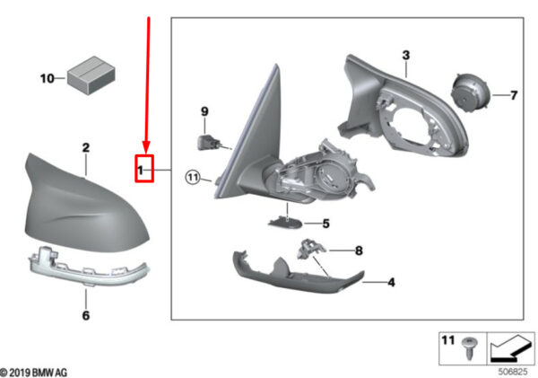 51168078737 - NEW BMW X3 F97 FRONT LEFT MIRROR 8078737 51168078737 GENUINE