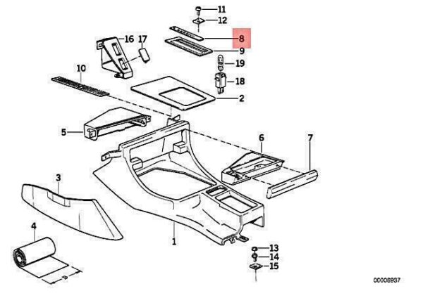 51168147468 - OEM BMW E32 E34 525I 535I 735I ILLUMINATED GEAR INDICATOR COVER 51168147468 NEW