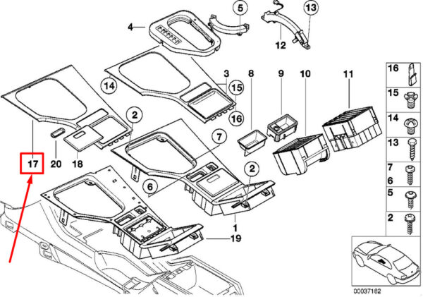 51168157455 - NEW BMW 5 E39 CENTER CONSOLE TRIM 8157455 51168157455 ORIGINAL