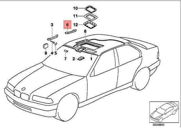 51168173490 - OEM BMW E36 316I 318IS 320I 323I 325I 325IS HANDLE REAR RIGHT 51168173490 NEW