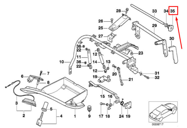 51168177679 - NEW BMW 7 E38 GLOVE BOX CLAMP BUSH 51168177679 8177679 GENUINE
