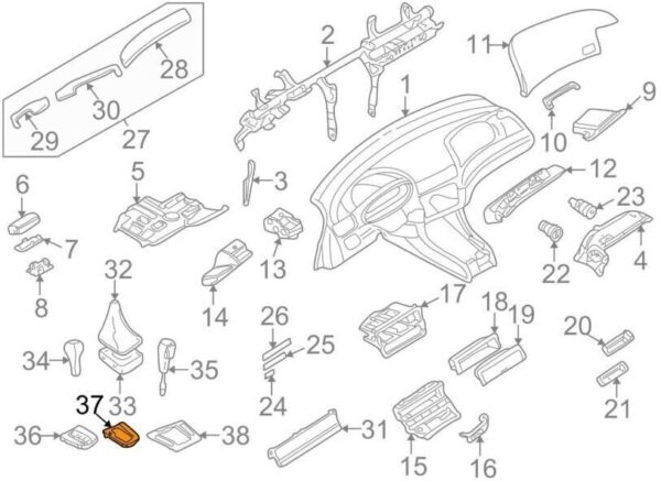 51168196118 - Preselection lever cover for Steptronic BMW E46 51168196118