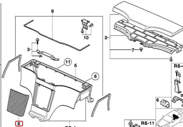 51168399096 - NEW BMW GENUINE Z3 E36 REAR MIDDLE CENTER SPEAKER BLACK ORIGINAL COVER