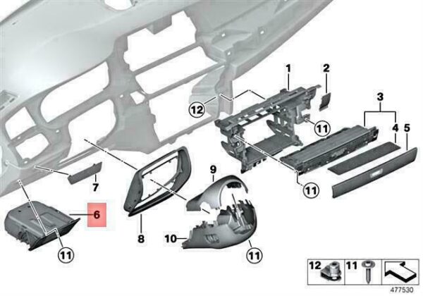 51169199124 - OEM BMW F07 520D 530D 155KW 530DX FOLDING BOX DRIVER'S SIDE 51169199124 NEW