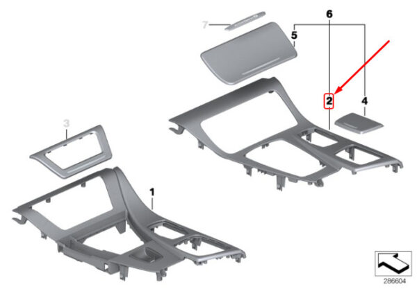 51169206396 - NEW BMW 5 F10 CENTRE CONSOLE TRIM LHD 51169206396 9206396 ORIGINAL