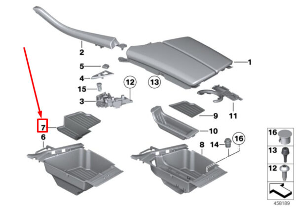 51169206724 - NEW BMW HYBRID M5 F10 F11 F18 MAT INSERT STORAGE COMPARTMENT 51169206724 11-15 GENUINE