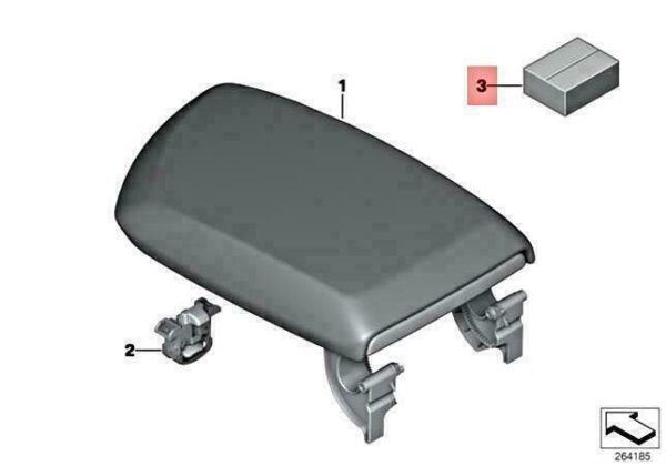 51169252682 - OEM BMW HYBRID M2 M3 M4 SET HOLD ELEMENTS CENTER ARMREST 51169252682 NEW