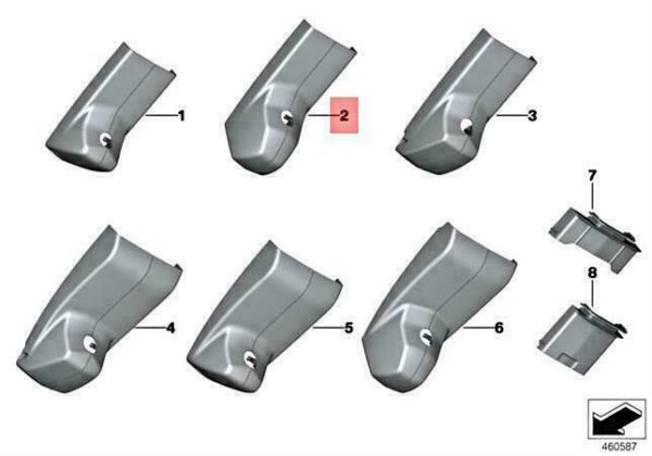 51169277182 - OEM BMW X3 X4 M X5 X6 F15 F16 SET OF COVERS MIRROR BASEPLATE 51169277182 NEW