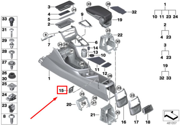 51169284254 - NEW BMW F45 F46 ACTIVE TOURER GRAN TOURER USB PORT TRIM 51169284254 GENUINE