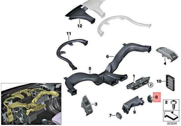 51169284988 - OEM BMW I I3 I3S I01 I3 120AH REX RIGHT FLOOR HEATER LINE COVER 51169284988 NEW