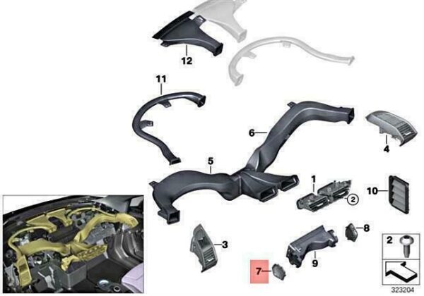 51169284989 - OEM BMW I I3 I3S I01 I3 120AH REX LEFT FLOOR Heater Line COVER 51169284989 NEW