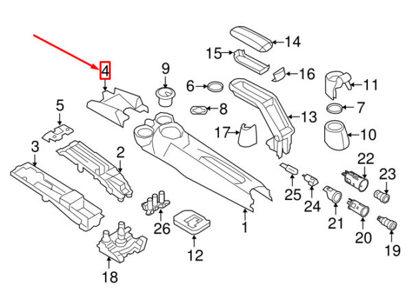 51169286269 - MINI CONVERTIBLE R57 FRONT CENTRE CONSOLE TRIM 51169286269 NEW GENUINE