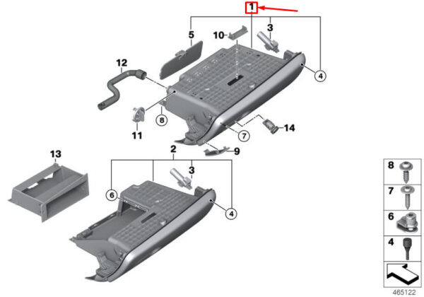 51169339373 - MINI CONVERTIBLE F57 CONVERTIBLE GLOVE BOX LHD 51169339373 9339373 NEW GENUINE