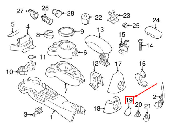 51169803422 - MINI COUNTRYMAN R60 CENTER CONSOLE TRIM 51169803422 NEW GENUINE