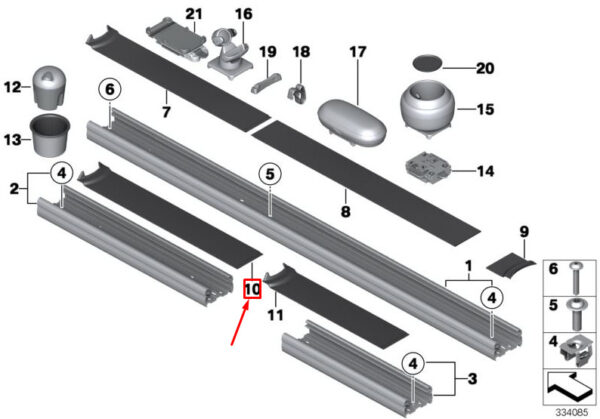 51169804464 - NEW MINI COUNTRYMAN R60 RAIL SUBERN MATE REPORT 9804464 51169804464 ORIGINAL