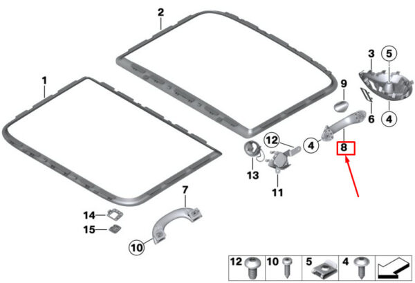 51169807341 - MINI COUNTRYMAN R60 REAR LEFT INNER GRAB BAR 51169807341 NEW GENUINE