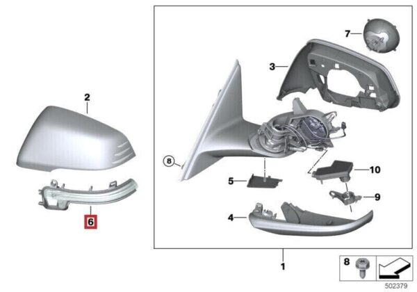 51169879128 - BMW 1 SERIES F40 Auxiliary Mirror Right Direction Indicator
