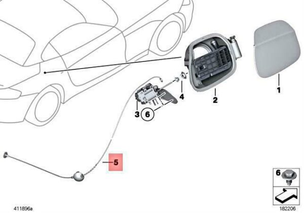 51177046312 - NEW BMW Z4 ROADSTER PULL STRAP FILLER FLAP EMERGENCY DRIVE 51177046312 09-15 GENUINE