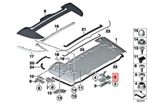 51177226973 - OEM BMW M6 F12 640D 640DX 640I LEFT FOLDING TOP FLAP HINGE 51177226973 NEW