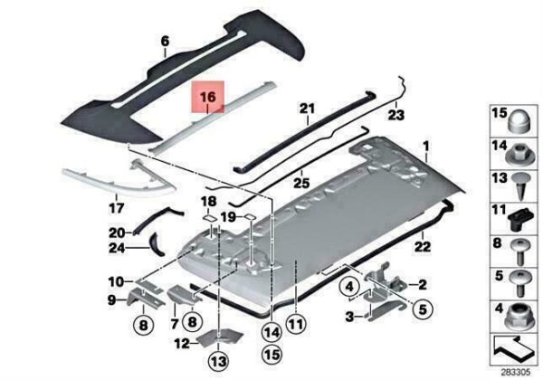 51177242388 - OEM BMW M6 F12 640D 640DX 640I 640IX 650I 650IX COVERING CENTER 51177242388 NEW