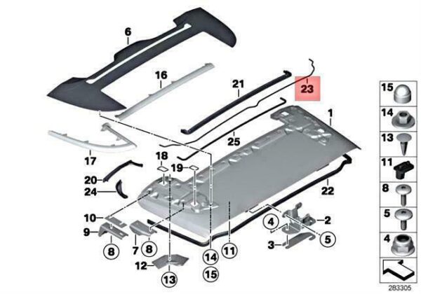 51177284113 - NEW BMW M6 F12 640D 640DX 640I 640IX 650I 650IX SEALING TAPE 51177284113 12-17