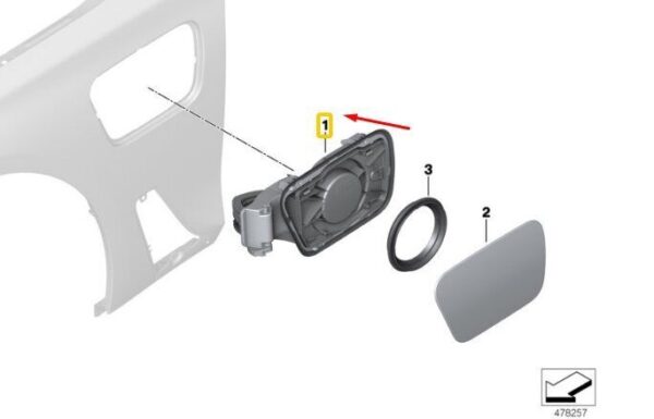 51177358843 - BMW 7 G11 Charging Socket Housing Cover51177358843 NEW GENUINE