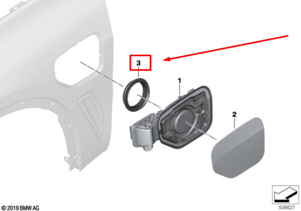 51177427795 - NEW BMW X5 G05 FUEL FLAP CENTRE SEAL RING 51177427795 7427795