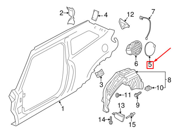 51179810804 - NEW MINI PACEMAN R61 FILL THE FILLER COVER FLAP PRIMARY LHD / RHD