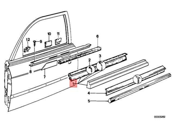 51211864291 - NEW BMW E12 E28 518 518I 520 520I 524D DOOR WEATHERSTRIP OUTER 51211864291 84-87