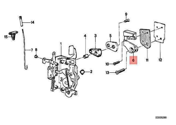 51211872834 - OEM BMW E28 518 518I 520I 524D 524TD 525E LATCH STRIKER RIGHT 51211872834 NEW
