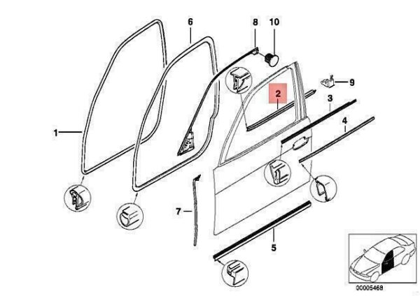 51212694039 - OEM BMW E39 520D 520I INTERIOR LEFT FRONT MOULDING GLOSS BLACK 51212694039 NEW