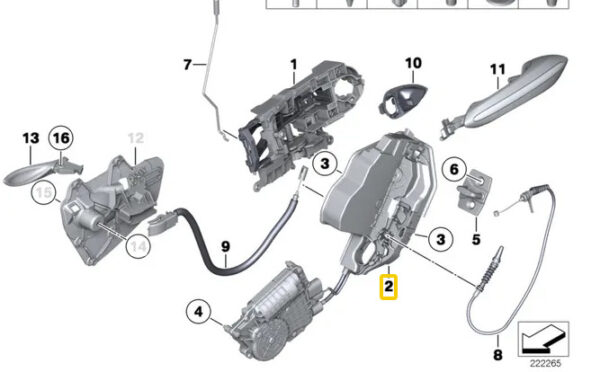 51215A36F23 - NEW BMW 5 F10 REAR LEFT DOOR LOCK ACTUATOR 51215A36F23 ORIGINAL