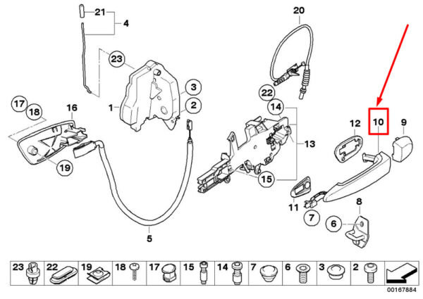 51217060669 - BMW 3 E90 Outer Door Handle Front Left 51217060669 7060669 NEW GENUINE