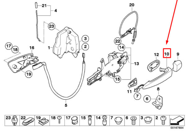 51217060670 - BMW 3 SERIES E90 FRONT RIGHT DOOR HANDLE 7060670 51217060670 NEW GENUINE