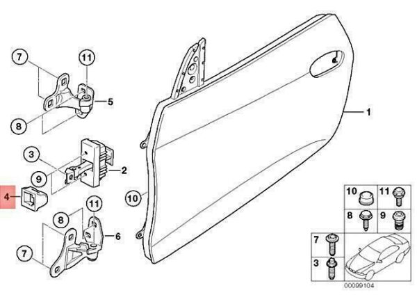 51217061599 - OEM BMW Z4 COUPE ROADSTER E85 E86 Door Stop SEAL Front Left 51217061599 NEW