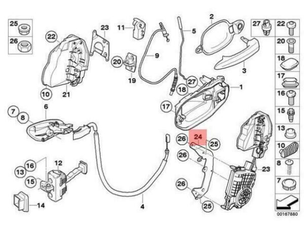 51217174635 - OEM BMW E63 E63N E64 E64N ADAPTER PLATE DOOR FRONT LEFT 51217174635 GENUINE