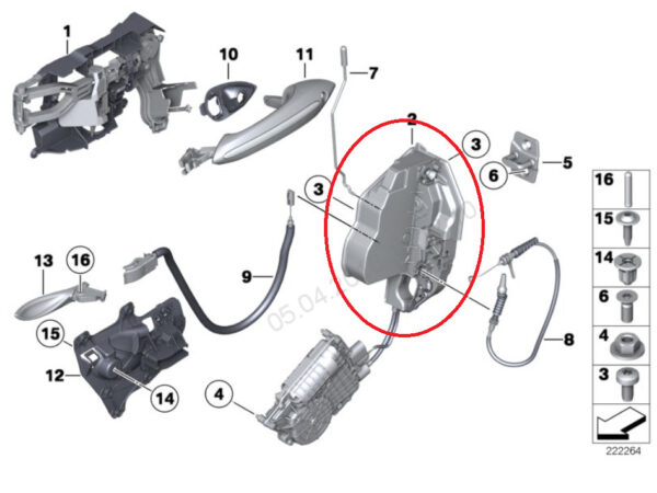51217202145 - BMW 5 F10 Front Left Door Lock LHD 7202145 51217202145 2015 New Genuine