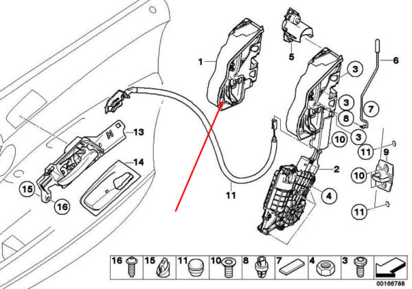 51217202146 - BMW 3 E93 door lock front right LHD 51217202146 7202146 NEW REAL