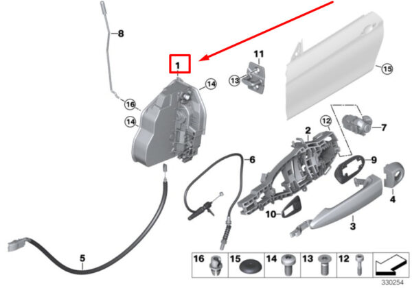51217229456 - BMW 4 F36 door system locking front right 51217229456 7229456 NEW original