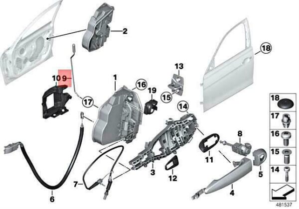 51217270005 - NEW BMW HYBRID M3 F30 F31 F35 F80 FRONT LEFT POWER ROD DOOR 51217270005 12-18
