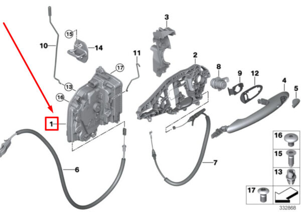 51217281935 - NEW MINI CABRIO F57 FRONT LEFT DOOR LOCK 7281935 51217281935 ORIGINAL