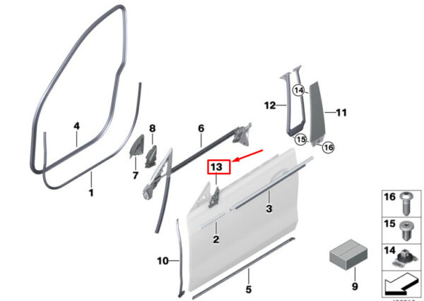 51217392343 - BMW 6 Gran Turismo G32 exterior mirror triangle gasket 51217392343 new original