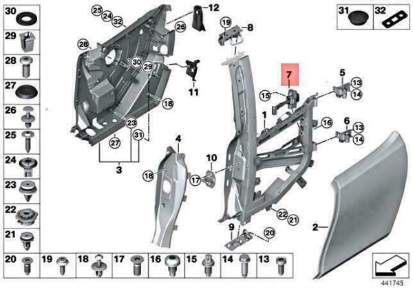 51217400140 - OEM BMW I I3 I3S I01 I3 120AH REX 60AH DOOR BRAKE REAR RIGHT 51217400140 NEW