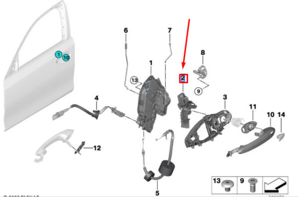 51217446973 - BMW F40 Front Left Door Function Carrier 51217446973 NEW GENUINE
